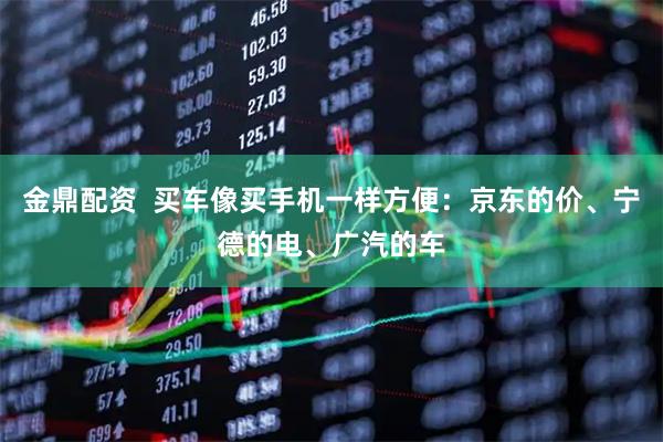 金鼎配资  买车像买手机一样方便：京东的价、宁德的电、广汽的车